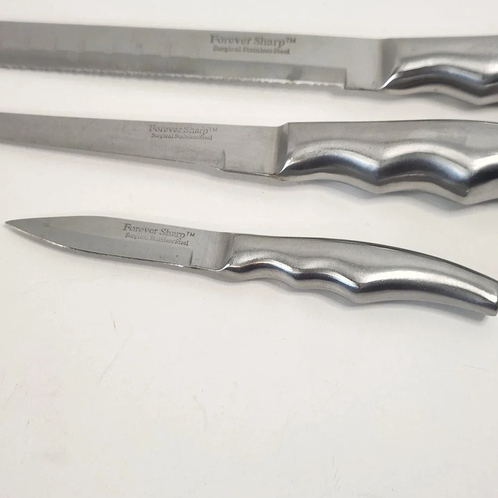 Vintage Forever Sharp Surgical Stainless Steel Knife Set 3 Piece Ergo Handle